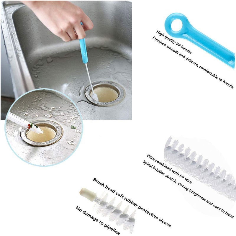 wcly Jumper Joo Drain Snake Brush,Drain Brush for a Sink Drain, 28 inch (71cm), Sink Drain Brush Drain Clog Cleaning Brush,2pcs - Image 4